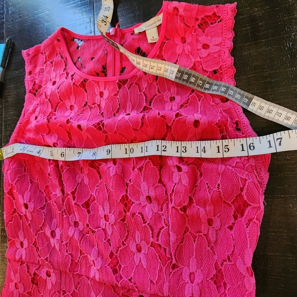 EST 1962 Elegant Pink Floral Lace Dress - Picture 5 of 8